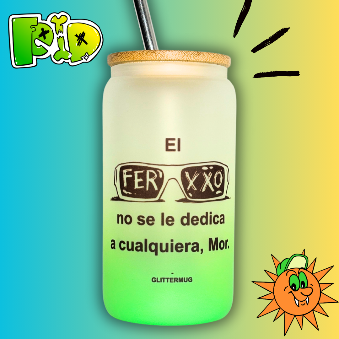 Vaso Ferxxo con lentes al reverso - Selecciona frase del Ferxxo