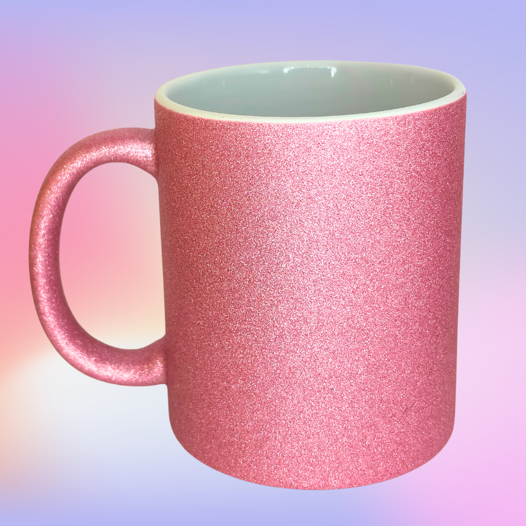 Taza Glitter Rosa -Selecciona frase de reggaeton