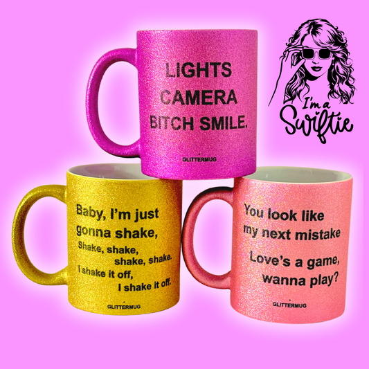 Taza Glitter Taylor Swift - Selecciona frase de Taylor y color de taza