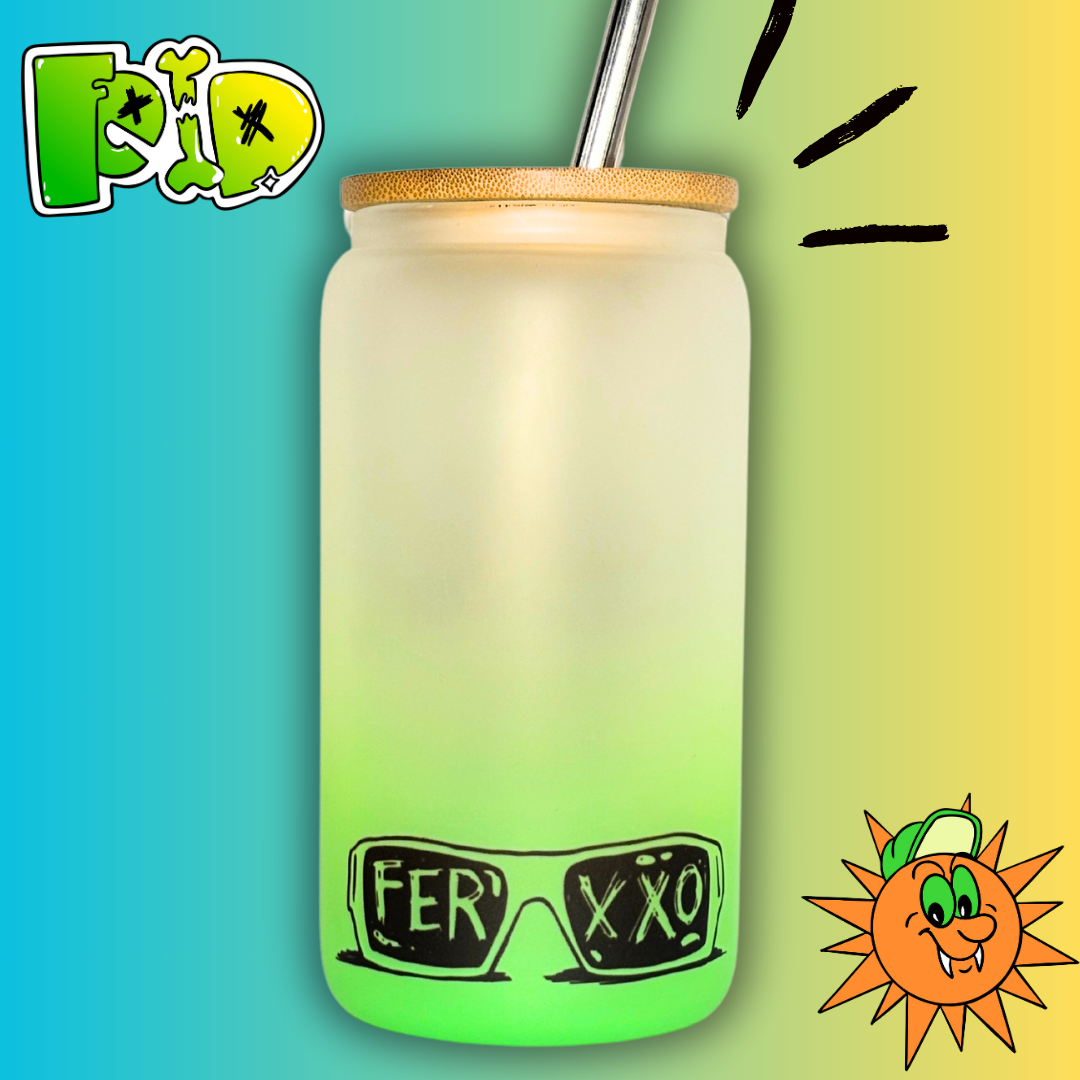 Vaso Ferxxo con lentes al reverso - Selecciona frase del Ferxxo